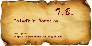 Tolmár Borsika névjegykártya